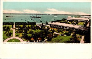 Postcard The Harbor and Gardens of The Colonial Hotel in Nassau, Bahama Island