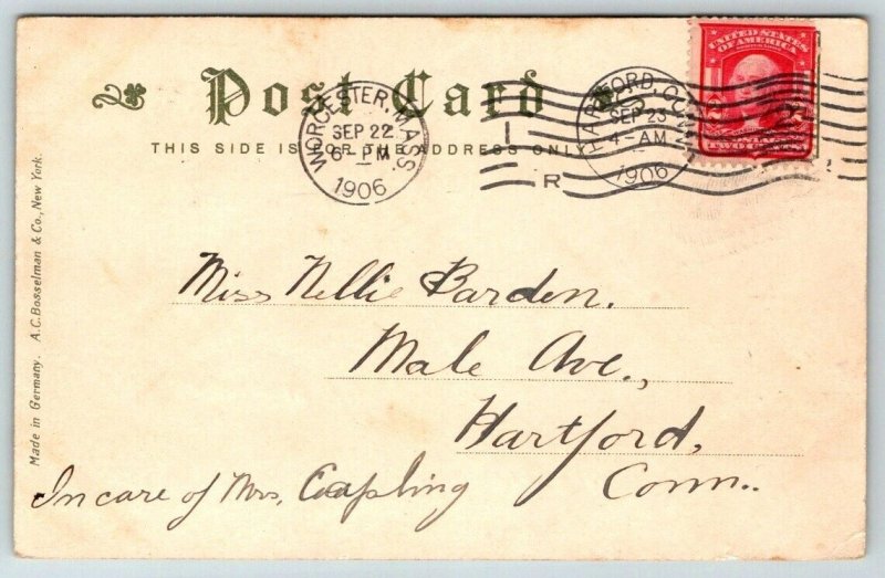 Point Pleasant Lake  Webster  Massachusetts  Postcard  1906