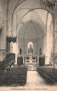 Vintage Postcard Plelan Le Grand Interieur De L'Eglise Montreal Quebec Canada