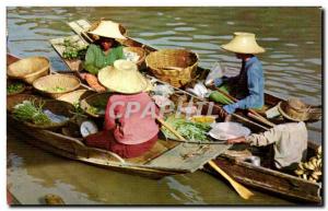 Postcard Old Floating market only can be seen in thailand tourists very much ...