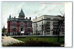 c1905's Memorial Building Exterior Scene Toledo Ohio OH Unposted Trees Postcard