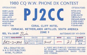 Coral Cliff Hotel Netherlands Antilles South America WW Phone Contest QSL Rad...