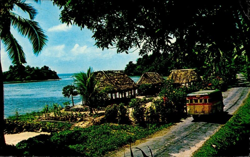 IMN05005 polynesia samoa south pacific ocean new samoan village old bos