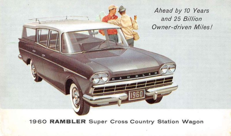 1960 Rambler Cross Country Station Wagon Car Advertising Postcard AA12604