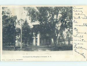 Pre-1907 HOSPITAL SCENE Cortland New York NY W3355