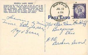 Linen View from Thompson Boat Dock Seneca Lake Ohio OH 1952?