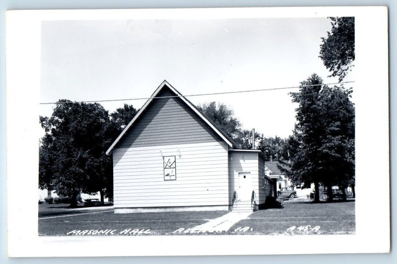 Allison Iowa IA Postcard RPPC Photo Masonic Hall c1950's Unposted Vintage