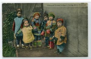 Chinese Children in Holiday Attire Chinatown San Francisco California postcard