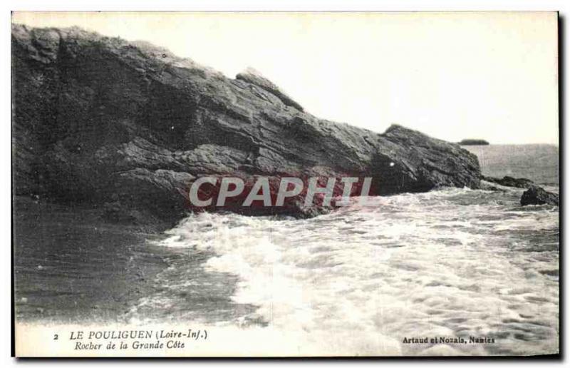 Old Postcard Pouliguen Rock of the Grande Cote