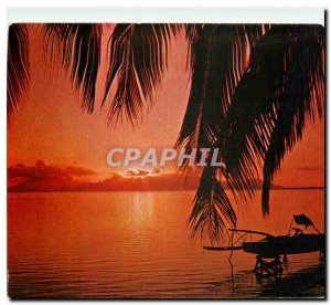 Postcard Modern Tahiti Moorea Sunset on Moorea
