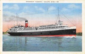 Steamer Hamonic Duluth Minnesota 1943 linen postcard