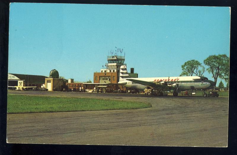 Portland, Maine/ME Postcard, Portland Airport, Northeast Airlines, 1960's?