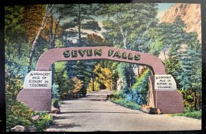 Vintage Postcard 1947 Seven Falls, South Cheyenne Canon, Colorado Springs (CO)