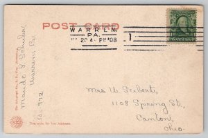 Warren PA City Hall Schuler Family 1908 To Canton OH  Postcard X27