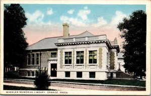 Postcard Wheeler Memorial Library in Orange, Massachusetts~132846