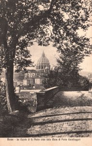 Vintage Postcard Roma Ba Cupola Di S. Pleiro Vista Dalle Mura di Porta Cavallege