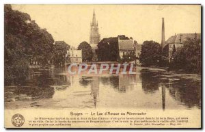 Old Postcard Bruges Lake d & # 39Amour or Minnewater