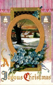 Merry Christmas With Gold Horseshoe