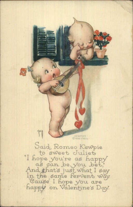 Rose O'Neill Kewpies Romeo & Juliet Valentine c1915 Postcard