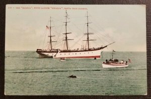 1907 Picture Postcard The Balboa Ship with Launch Sinaloa Santa Cruz Harbor