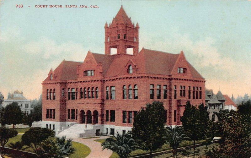 Court House, Santa Ana, California, Early Postcard