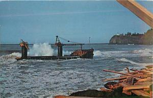 Lumber Barge George Olson, Aground near Cape Disappointment WA Washington Chrome