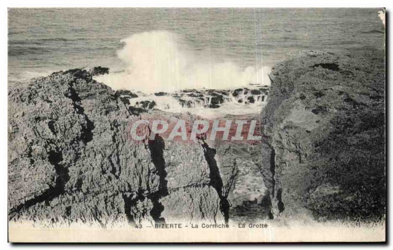 Old Postcard Bizerte Tunisia La Corniche Cave