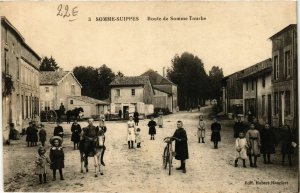 CPA SOMME-SUIPPES Route de Somme Tourbe (864636)