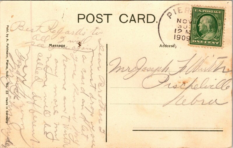 Postcard Residence on Fifth 5th Street in Pierce, Nebraska~137069