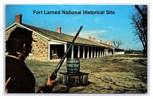 Postcard Fort Larned National Historical Site Larned Kansas Enlisted Barracks