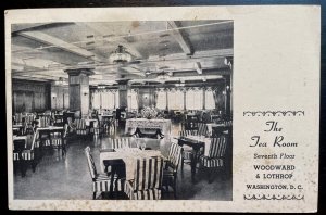 Vintage Postcard  1944 The Tea Room, Woodward & Lothrop, Washington, D.C.