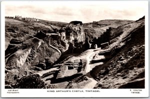 1961 King Arthur Castle Tintagel North Cornwall Real Photo RPPC Posted Postcard