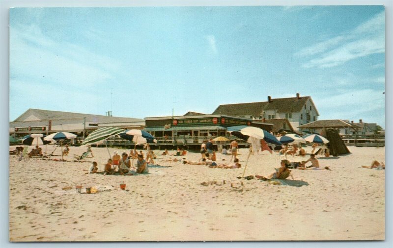 Postcard DE Rehoboth Beach Delaware Pete's Salt Water Taffy Boardwalk Shop AE11