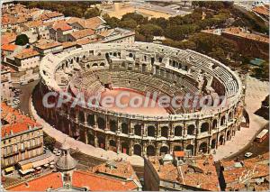 Modern Postcard Nimes (Gard) Aerial view of the Roman Arenes amphitreatre bui...