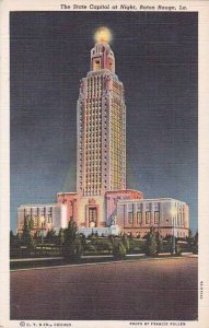 Louisiana Baton Rouge The State Capitol at Night