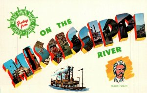 Life On The Mississippi River MS Mark Twain Sternwheelers Postcard 