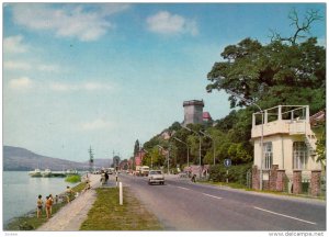 Shore of the Danube with the Living-Tower, Budapest, Hungary, 50´s-70´s