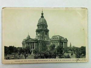 Vintage Postcard 1900's State House Springfield IL Illinois