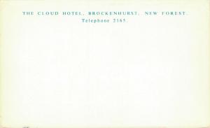 UK The Cloud Hotel Brockenhurst New Forest postcard 01.85