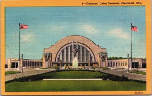 Cincinnati Union Terminal Cincinnati Ohio Linen Postcard C211