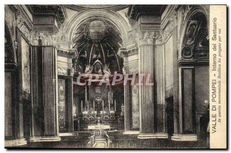 Old Postcard Valle Di Pompei Santuario Del interno