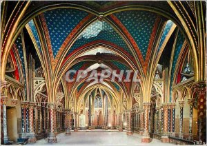 Modern Postcard Paris La Sainte Chapelle Inside the lower chapel