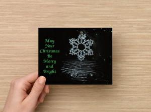 Set of 6 Handmade Christmas Postcard, A Ripple of Christmas Cheer Fine Art