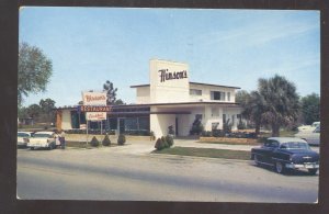 HOMOSASSA SPRINGS FLORIDA HINSON'S RESTAURANT OLD CARS ADVERTISING POSTCARD