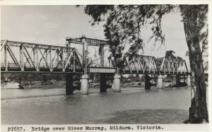 Australia Bridge Over River Murray Mildura Victoria Vintage RPPC 03.94