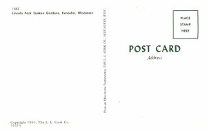 Postcard GARDEN SCENE Kenosha Wisconsin WI AU0326