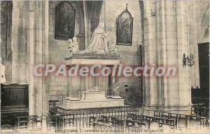 Postcard Old Clery (Loiret) Interior of the Basilica Tomb of Louis VI