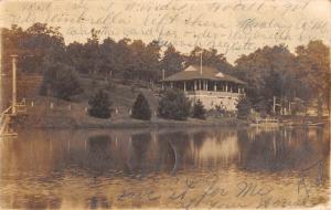 Rock Island Illinois Historic Bldg Waterfront Real Photo Antique Postcard K25170