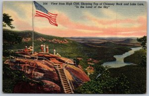 Vtg North Carolina NC Chimney Rock & Lake Lure Land Of The Sky 1940s Postcard