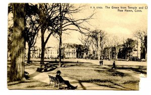 CT - New Haven. The Green from Temple & Chapel Streets  (corner missing)